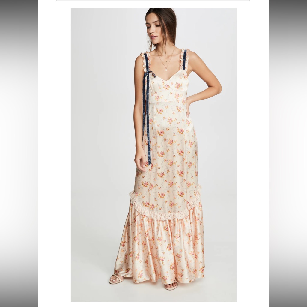 Loveshackfancy Soroya 100% Silk Maxi Dress